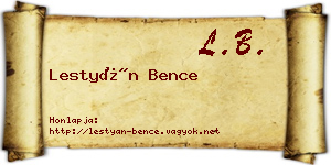 Lestyán Bence névjegykártya