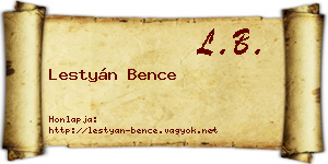 Lestyán Bence névjegykártya