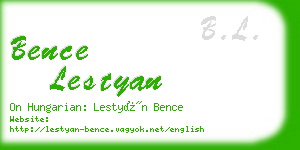 bence lestyan business card